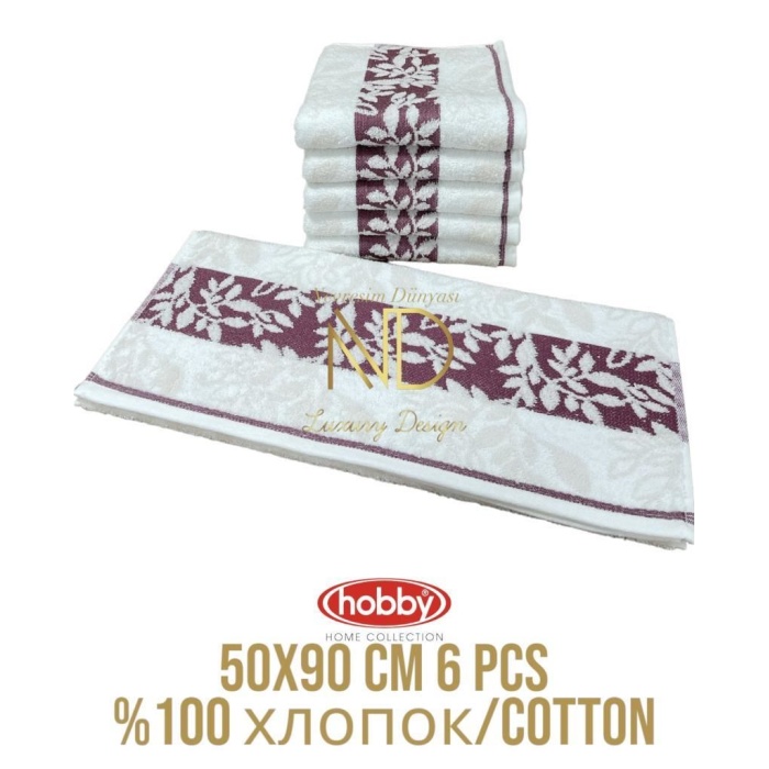 Pamuk 6´Lı 50X90 Havlu Seti Spring Mor