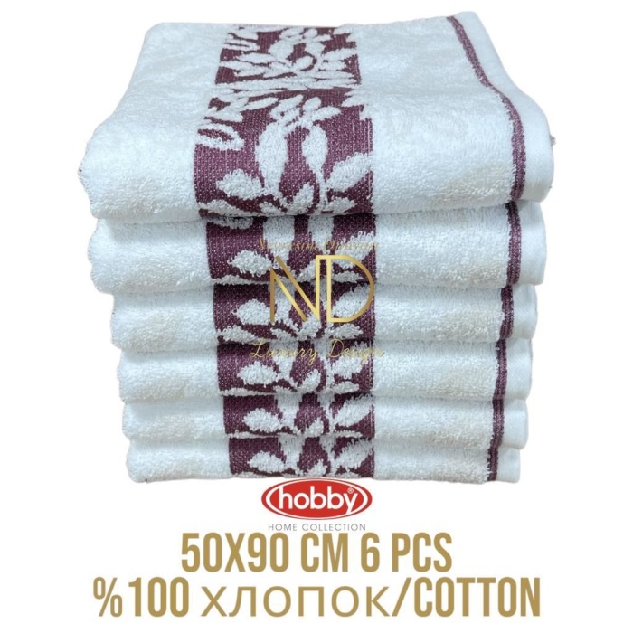 Pamuk 6´Lı 50X90 Havlu Seti Spring Mor