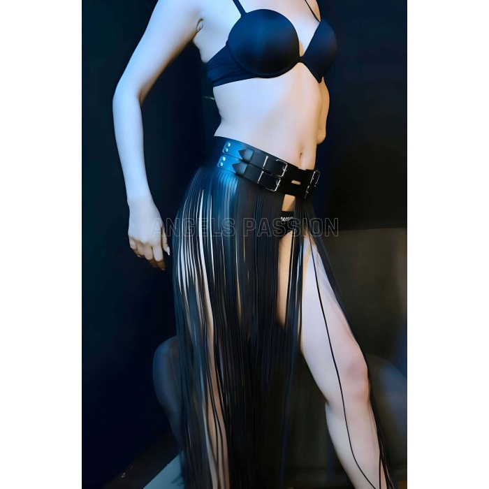 Püsküllü Deri Etek Harness - 1090