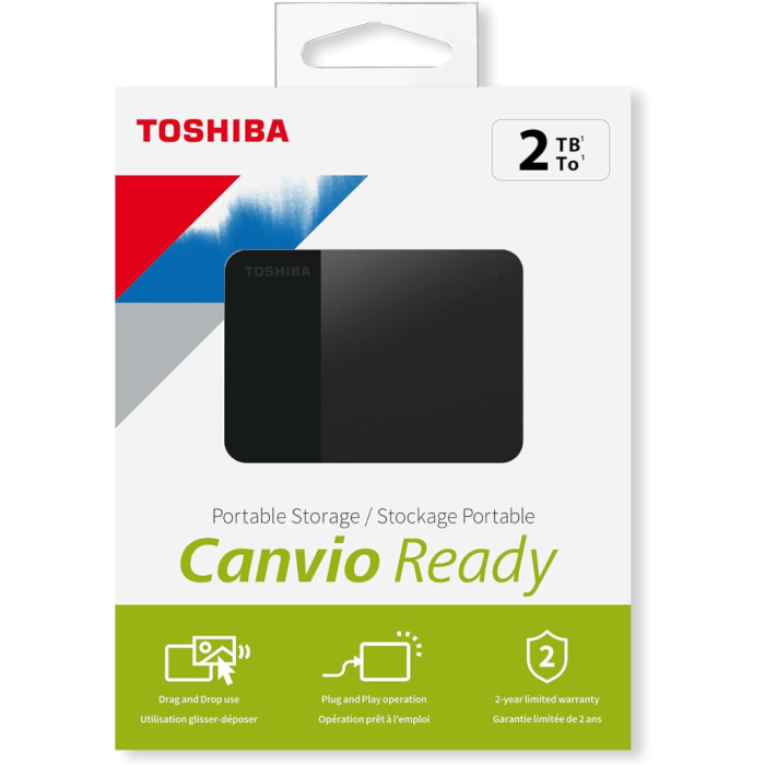Toshiba Hdtp320Ek3Aa, Canvio Ready, 2Tb, 2.5&Quot; Usb 3.0, Taşınabilir, Harici Hdd, (Black)