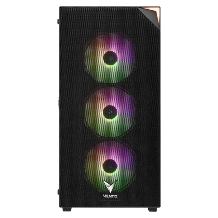 Vento Vg3400S Mid Tower, 650W 80+ Siyah, Temperli Cam, Rgb, Atx Gaming Kasa