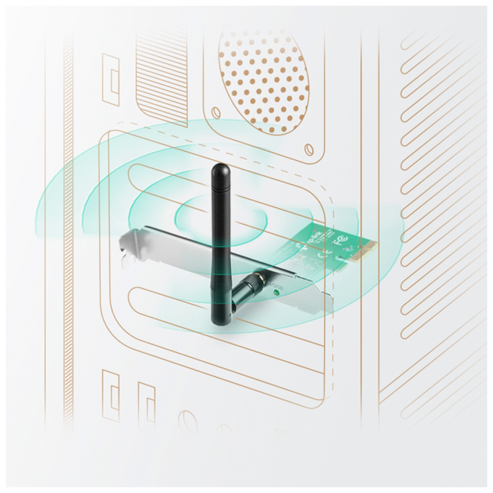 Tl-Wn781Nd, 150Mbps, 2.4Ghz, 2Dbi Anten, Pci-Express Wireless Ethernet