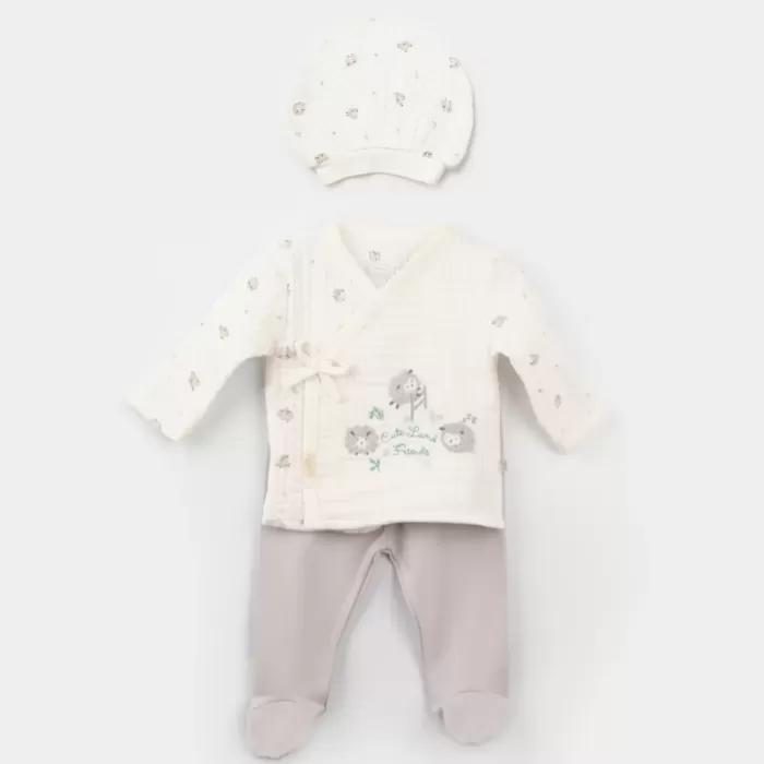 Lamb Friends 3Lü Zıbın Set Gri