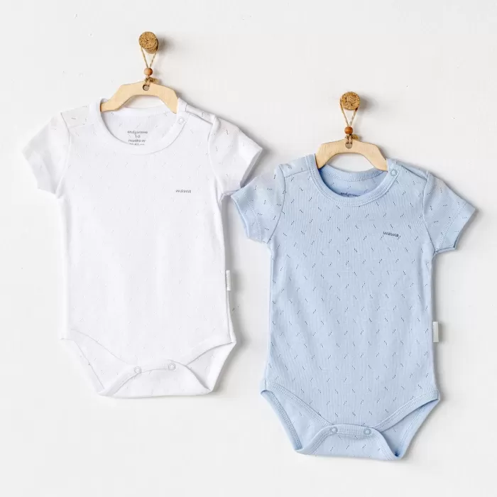 Andywawa Ac25554 Sleeve Jacquard 2Li Basic Body Blue White