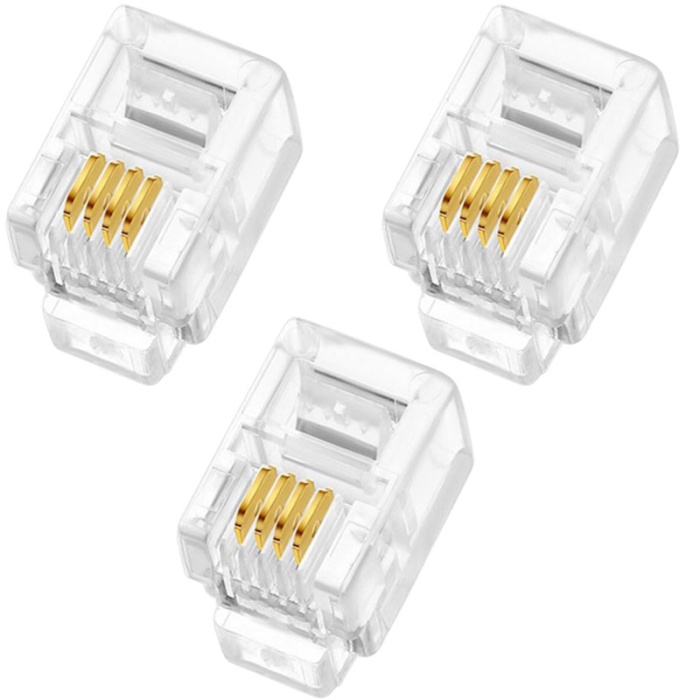 Powermaster Rj9 4P/4C İnce Telefon Soketi̇ (100Lük Paket)(Ahi̇ze Kablosu Soketi̇)