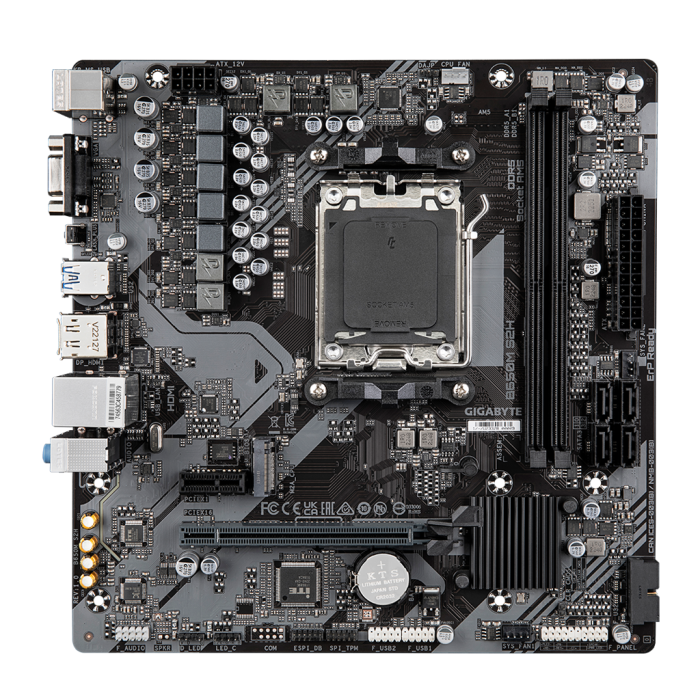 Gigabyte B650M S2H, Rev.1.0, 2Xddr5, M.2, Dp, Hdmi, Vga, Amd Ryzen 7000 Serisi, Am5 Soket Anakart