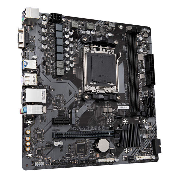 Gigabyte B650M S2H, Rev.1.0, 2Xddr5, M.2, Dp, Hdmi, Vga, Amd Ryzen 7000 Serisi, Am5 Soket Anakart