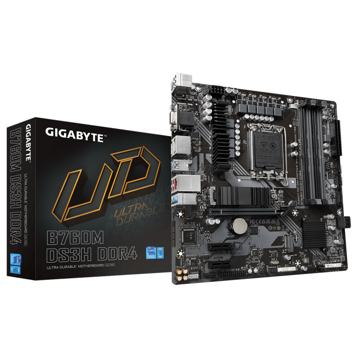 Gigabyte B760M Ds3H, Rev.1.0, 4Xddr4, 2Xm.2, 2Xdp, Hdmi, Vga, 12-13-14.Nesil, Lga1700 Soket, Anakart