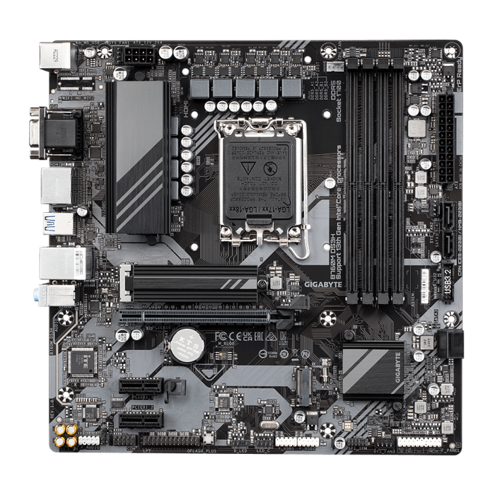Gigabyte B760M Ds3H, Rev.1.0, 4Xddr5, 2Xm.2, 2Xdp, Hdmi, Vga, 12-13-14.Nesil, Lga1700 Soket, Anakart