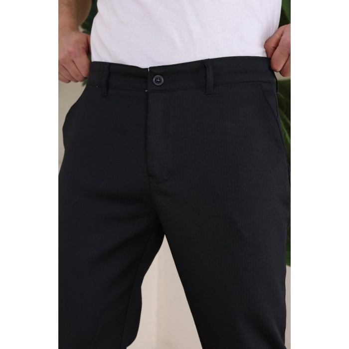 Erkek Casual Slim Fit Cord Desenli Kumaş Pantolon