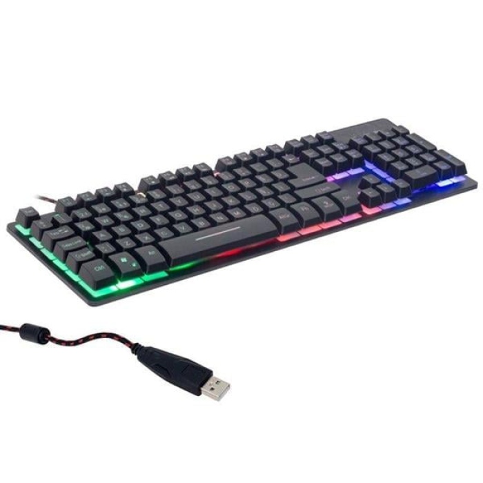 Hl-18744 Usb Kablolu Metal Kasa Mekanik Hisli Rgb Işıklı Oyuncu Gaming Klavye
