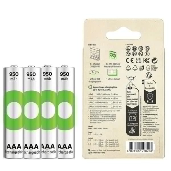 Recyko B441 4*950 Mah R03 Aaa Pilli Şarj Cihazı (100Hcer21-2Gtlb4)