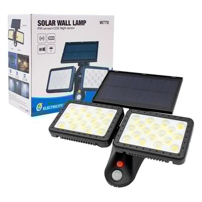 Sensörlü 36 Ledli Solar Aydınlatmalı Duvar Lambası W770B