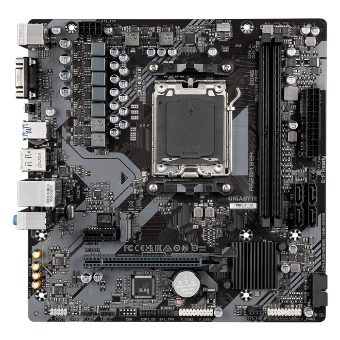 Gigabyte A620M-S2H, Rev.1.2, 6400Mhz, 2Xddr5, 1X M.2, D-Sub, Hdmi, Dp, Am5 Soket Anakart