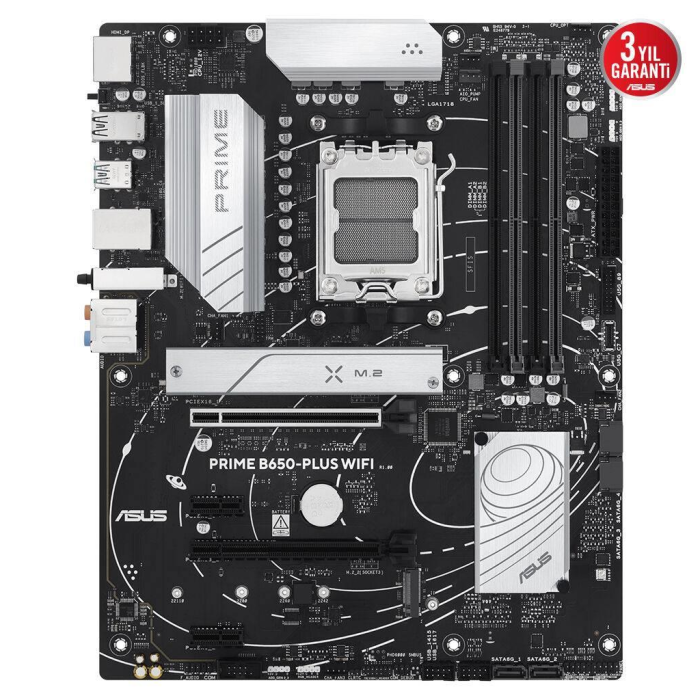 Asus Prime B650-Plus Wi-Fi, 4Xddr5, 2Xm.2,  Hdmi, Dp, Type-C, Am5 Soket Gaming Anakart