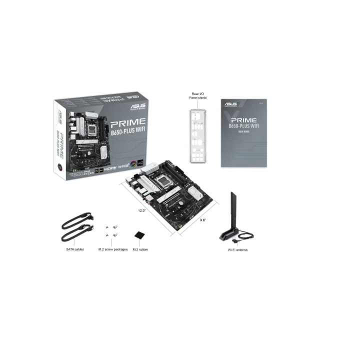 Asus Prime B650-Plus Wi-Fi, 4Xddr5, 2Xm.2,  Hdmi, Dp, Type-C, Am5 Soket Gaming Anakart