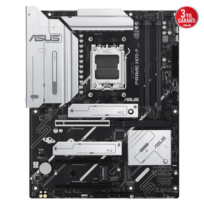 Asus Prime X870-P, 4Xddr5, 4Xm.2, Hdmi, Dp, Type-C, Am5 Soket Gaming Anakart