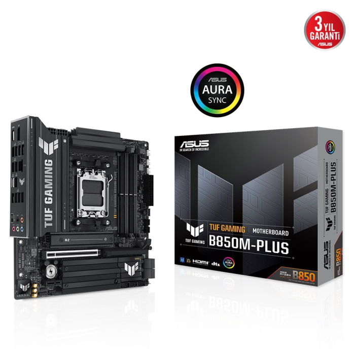Asus Tuf Gaming B850M-Plus, 4Xddr5, 3X M.2, Hdmi, Dp, Type-C, Am5 Soket Gaming Anakart