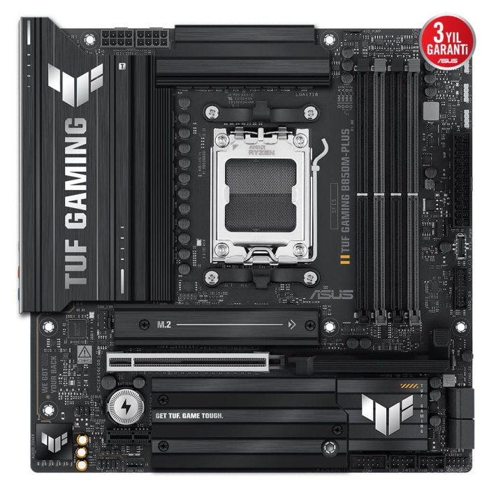 Asus Tuf Gaming B850M-Plus, 4Xddr5, 3X M.2, Hdmi, Dp, Type-C, Am5 Soket Gaming Anakart