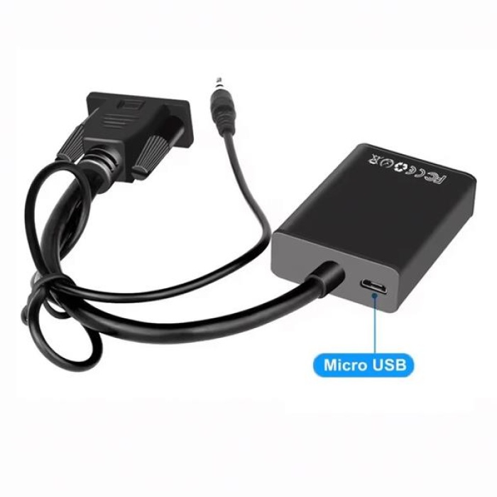 Xcc7804 Ses Girişli Vga To Hdmi Dönüştürücü (45 Cm Aux Kablo 15 Cm Vga Kablo)