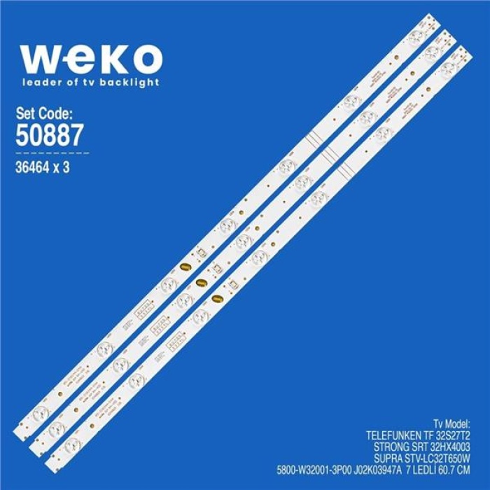 Wkset-5887 36464X3 5800-W32001-3P00 J02K03947A  3 Adet Led Bar
