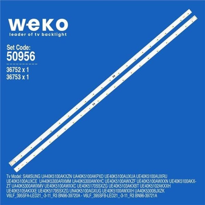 Wkset-5956 36752X1 36753X1 V6Lf_395Sfa/B 2 Adet Led Bar (21Led)