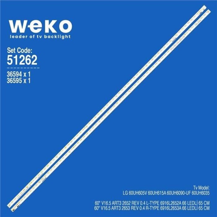Wkset-6262 36594X1 36595X1 60 V16.5 Art3 2652 Rev 0.4 L/R-Type  2 Adet Led Bar (66Led)