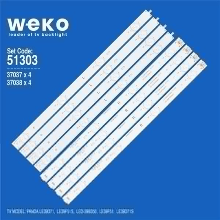 Wkset-6303 37037X4 37038X4 0Y39D08-Zc14F-04 L/R Type 8 Adet Led Bar
