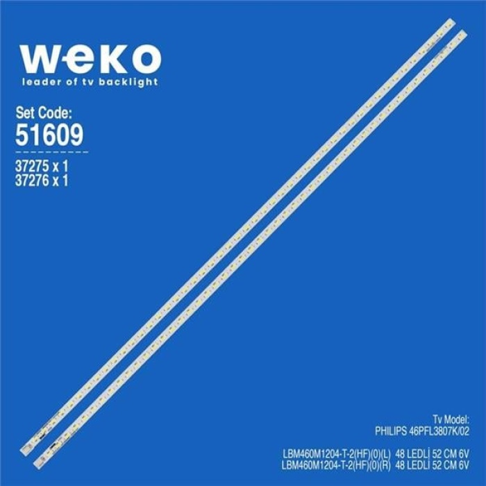 Wkset-6609 37275X1 37276X1 Lbm460M1204-T-2  2 Adet Led Bar (48Led)
