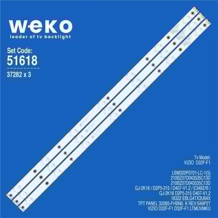 Wkset-6618 37282X3 Gj-2K16 D2P5-315 D407-V1.2  3 Adet Led Bar
