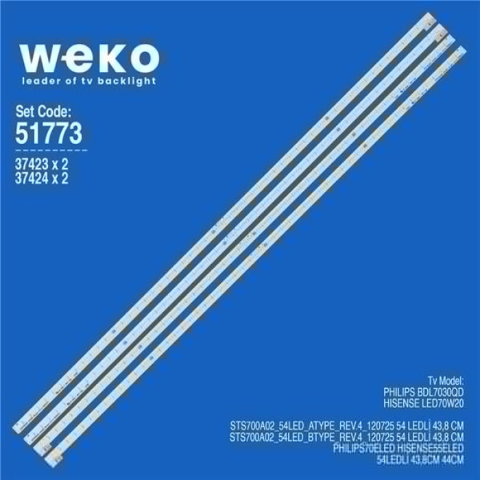 Wkset-6773 37423X2 37424X2 Sts700A02_54Led_A/Btype_Rev.4  4 Adet Led Bar