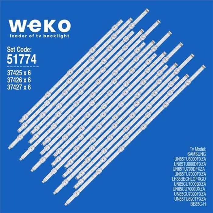 Wkset-6774 37425X6 37426X6 37427X6 Svc850A06_L/M/R Bn96-51025A/26A/27A 18 Adet Led Bar