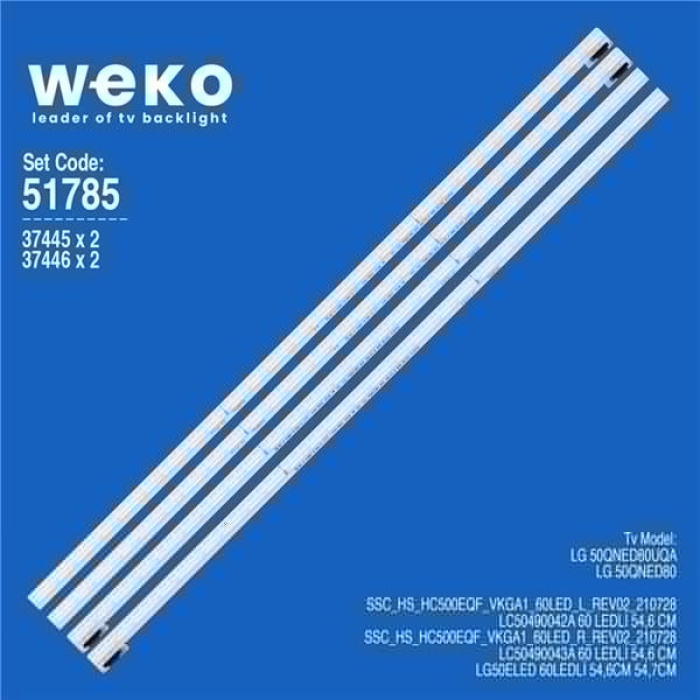 Wkset-6785 37445X2 37446X2 Ssc_Y22_75Qned80_Boe_66Led_A/B  4 Adet Led Bar (66Led) Blue