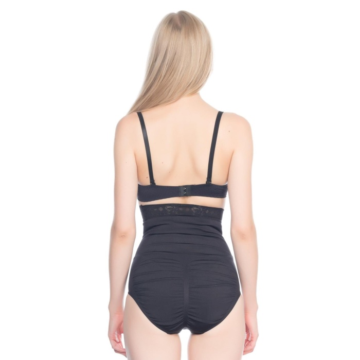 Si̇yah Mi  2028 Dantelli Yüksek Bel Slip Korse