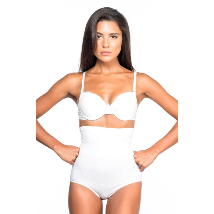 Beyaz Mi  2079 Yüksek Bel Desenli Double Slip Korse