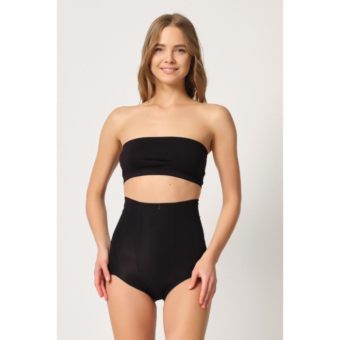 Si̇yah Mi  2920 Yüksek Bel Karın Desteklı Slip Lazer Korse