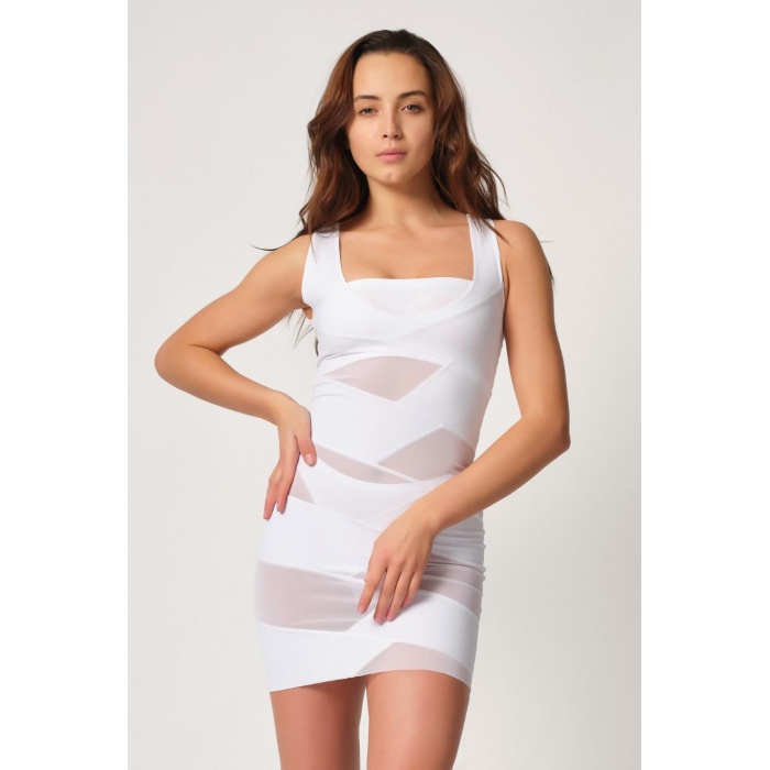 Beyaz Mi  2934 Toparlayıcı Elbise Lazer Korse