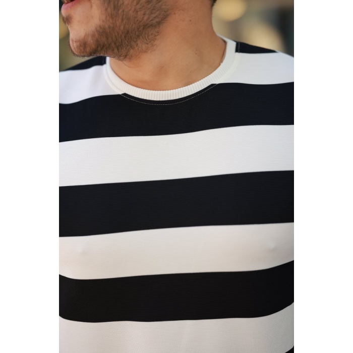 Erkek Çift Renk Pamuklu Örme Kumaş Kısa Kollu T-Shirt