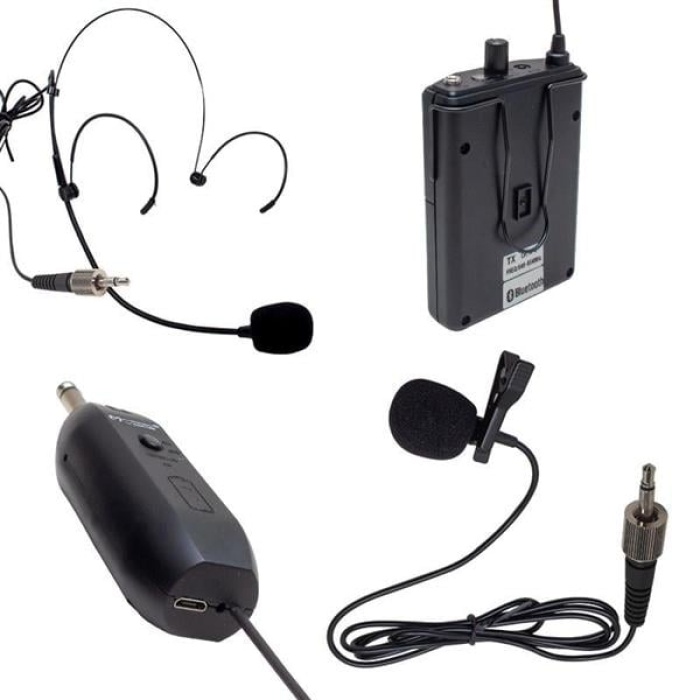 Mv-19601 Uhf Kablosuz Enstrüman Uyumlu Bluetooth Jak Girişli İkili Mikrofon Set