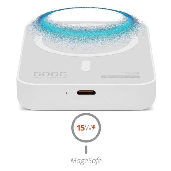 5.000Mah Pd15W Magsafe Kablosuz Wireless Taşınabilir Şarj Cihazı Beyaz Powerbank Txm5