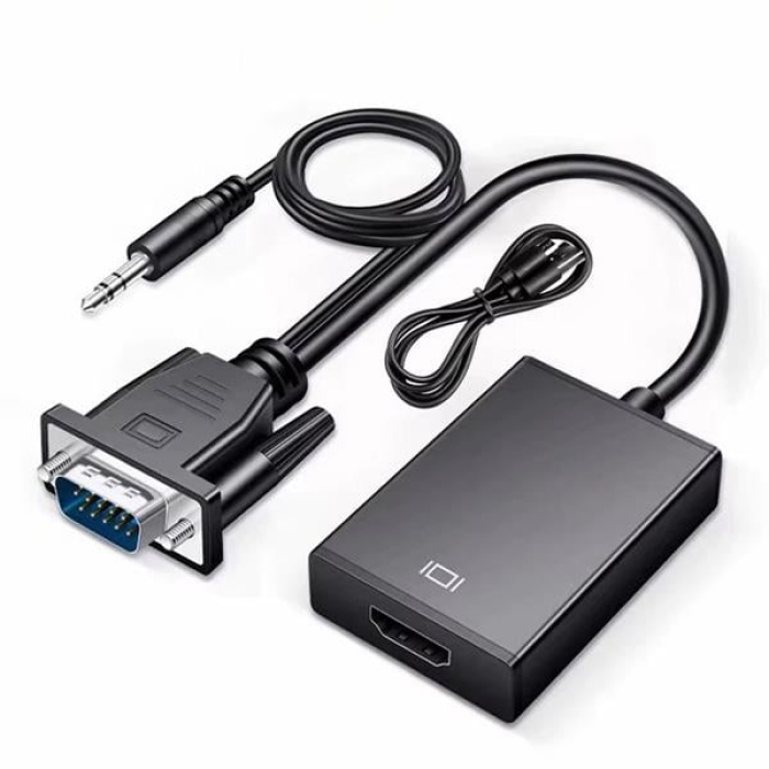 Xcc7804 Ses Girişli Vga To Hdmi Dönüştürücü (45 Cm Aux Kablo 15 Cm Vga Kablo)