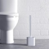ShopZum Duvara Monte Edilebilir Kapaklı Askılı Klozet Yumuşak Silikon Başlıklı Tuvalet Fırçası Seti
