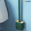 ShopZum Duvara Monte Edilebilir Kapaklı Askılı Klozet Yumuşak Silikon Başlıklı Tuvalet Fırçası Seti