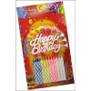 Rengarenk Mumlu Beyaz ShopZum Happy Birthday Yazılı Doğum Günü Mumu 12 Adet