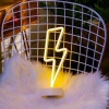 ShopZum Dekoratif Şimşek Şeklinde Pilli Neon Led Lamba Süs Masa Lambası