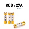 LR27 A27 12 Volt Ultra Power Pil 4 lü SET 716936