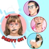 Pipetli Parti Gözlüğü - Çocuk ve ShopZum Yetişkin Bıyıklı Pipet Gözlük Pembe Renk 18x14 cm