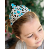 Mavi Taşlı Elsa Çocuk Tacı Prenses Tacı Kraliçe Tacı 16x14 cm
