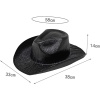 Neon Hologramlı Kovboy Model Parti Şapkası Siyah Yetişkin 39X36X14 cm