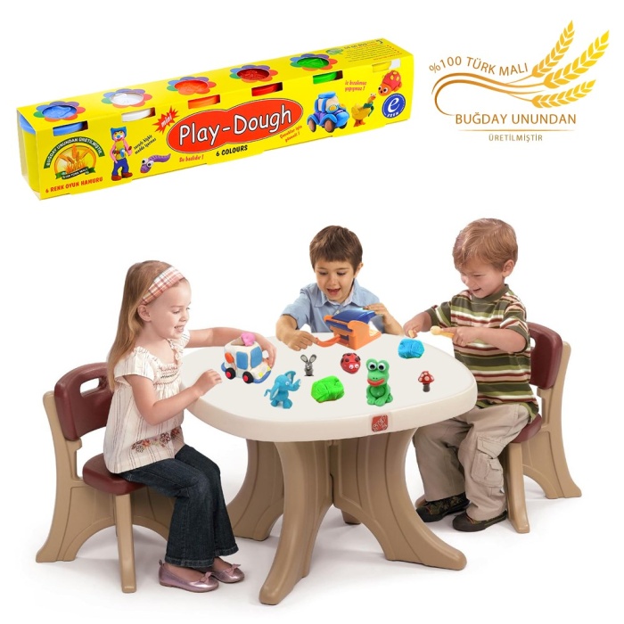6 Renkli Buğday Unu Oyun Hamuru (Büyük Boy) - Play Dough